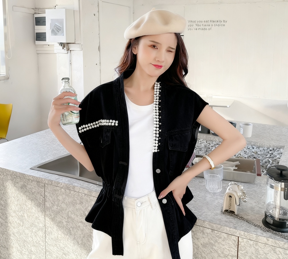 Denim Korean style all-match slim waistcoat