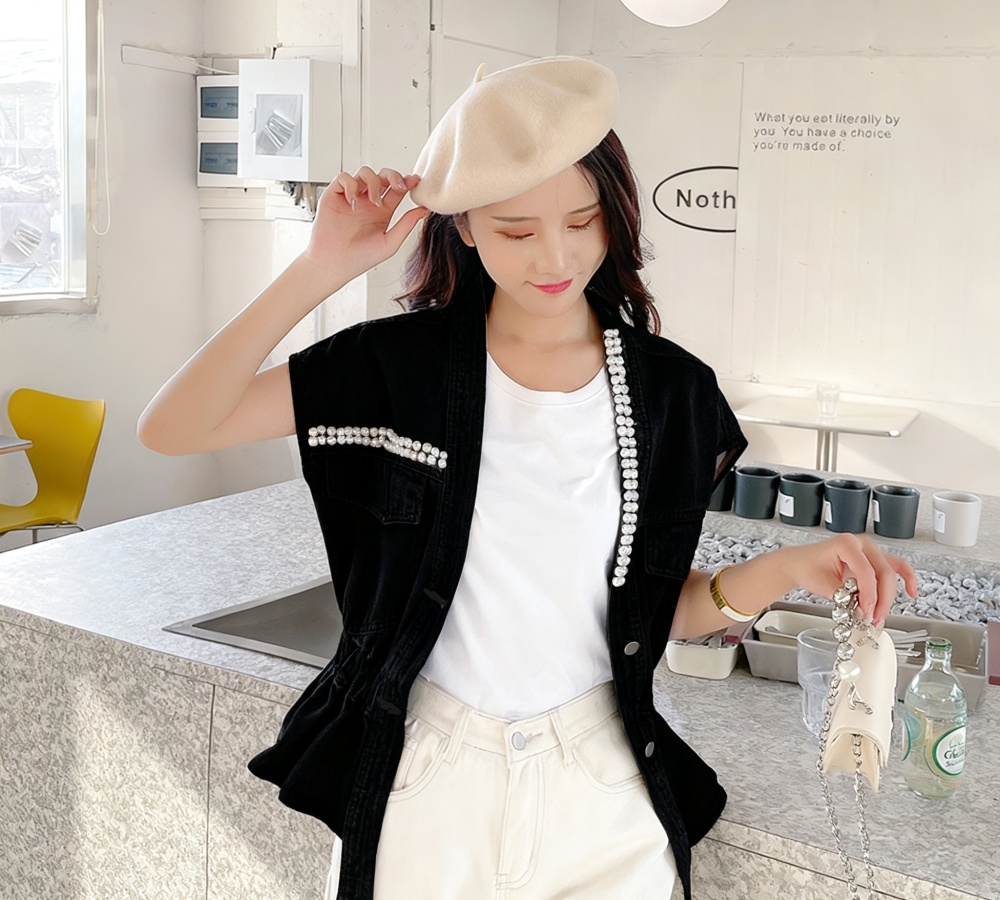 Denim Korean style all-match slim waistcoat