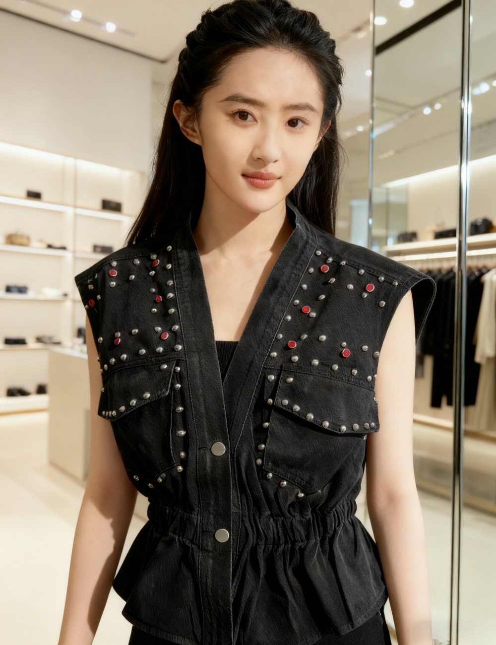 Denim Korean style all-match slim waistcoat