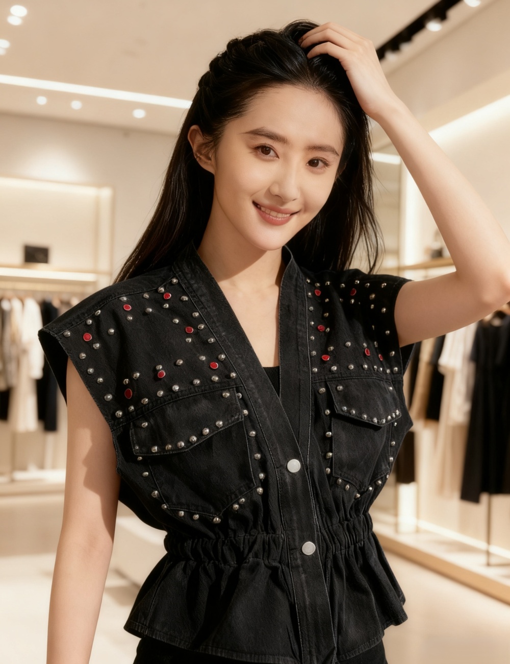 Denim Korean style all-match slim waistcoat