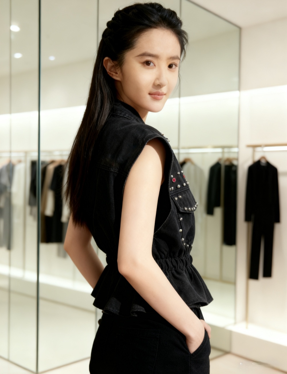 Denim Korean style all-match slim waistcoat