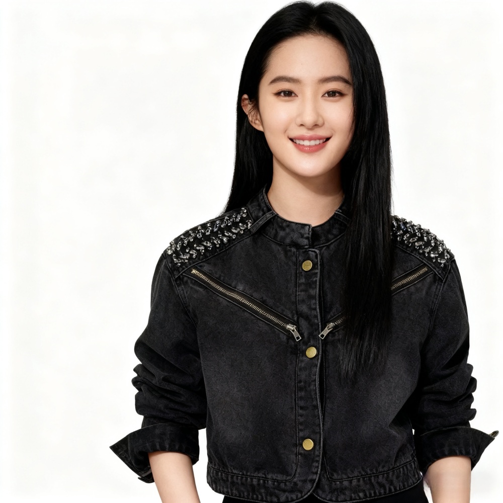 Temperament rhinestone short tops denim elegant fashion coat