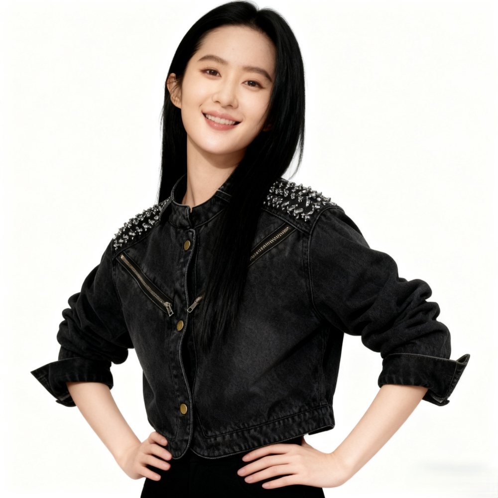 Temperament rhinestone short tops denim elegant fashion coat