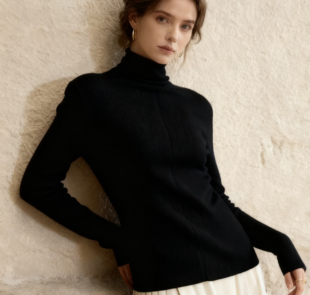 High elastic autumn and winter knitted inside the ride tops