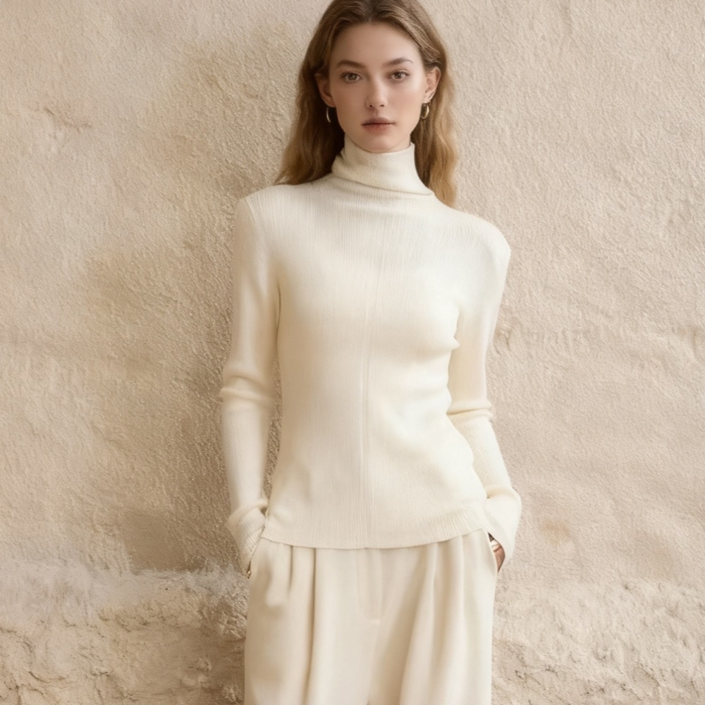 High elastic autumn and winter knitted inside the ride tops