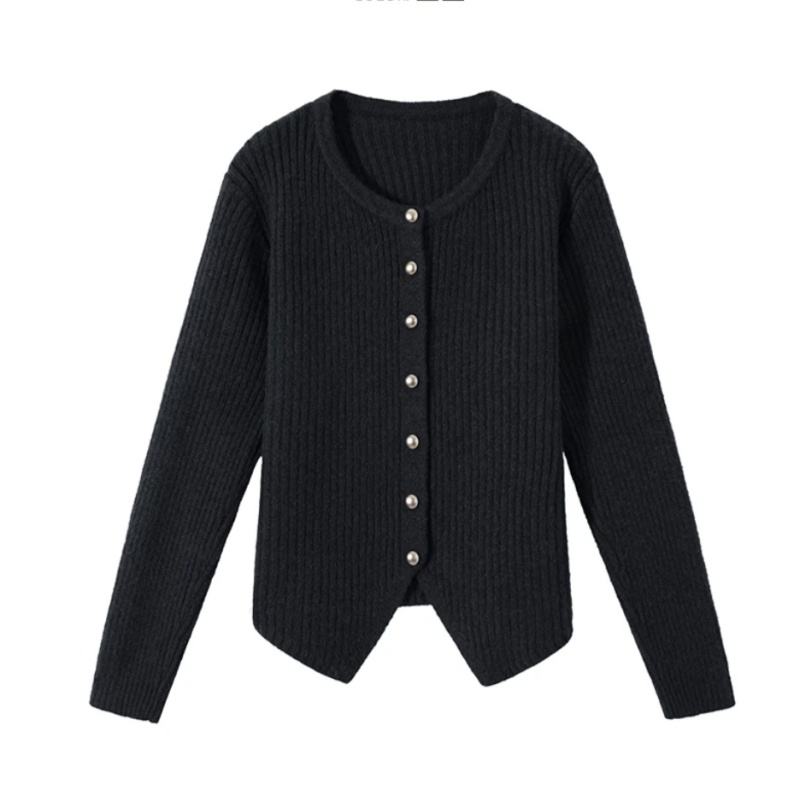 Split hem cardigan autumn and winter sweater