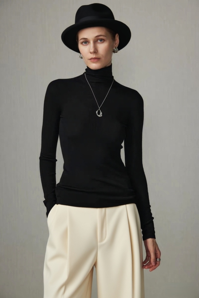 Seamless bottoming shirt high collar sweater