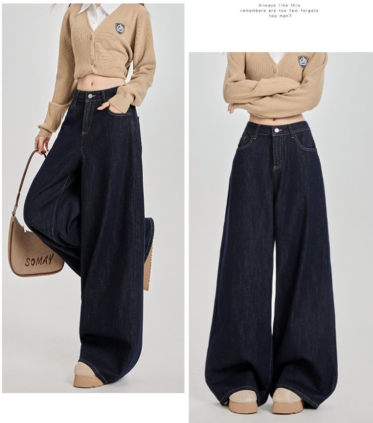 Casual spicegirl wide leg pants loose jeans for women