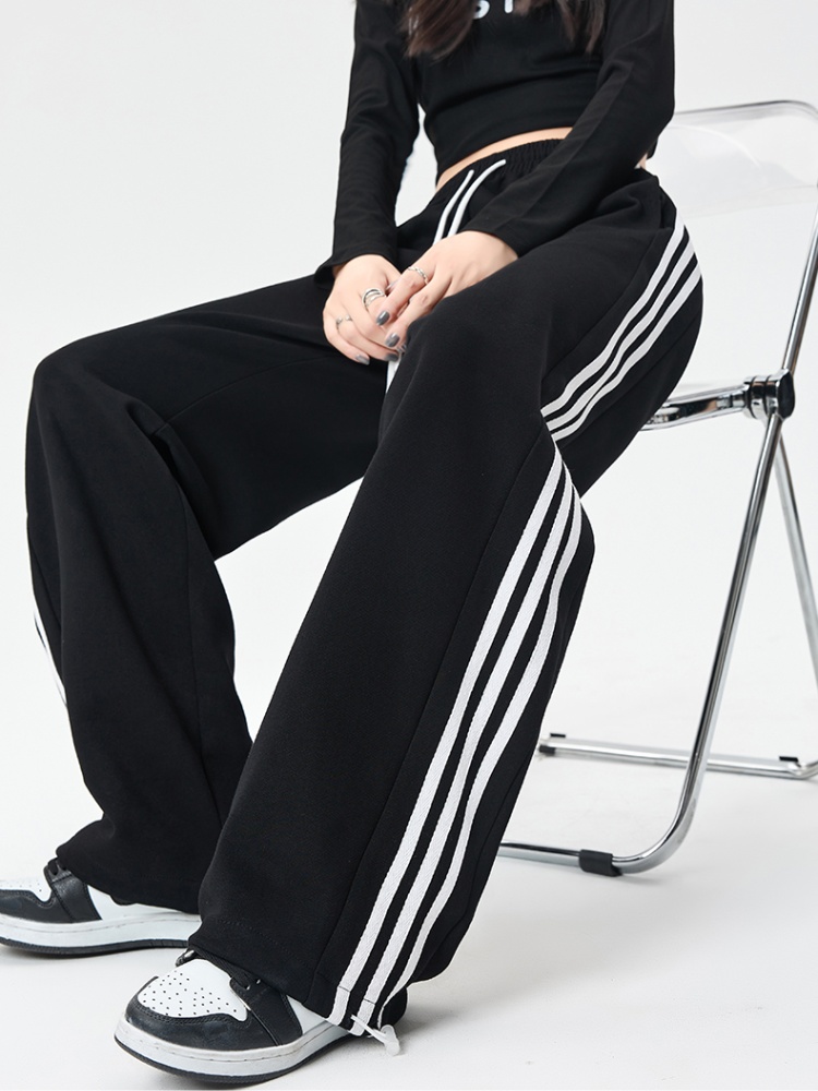 Stripe wide leg pants casual pants for women