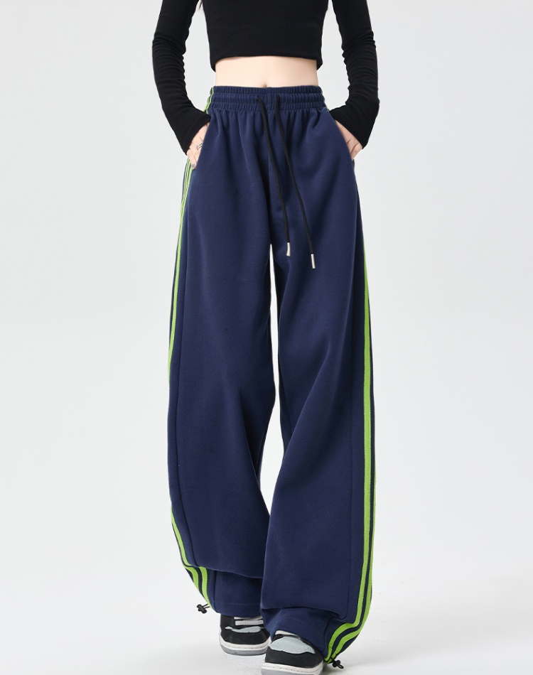 Stripe wide leg pants casual pants for women