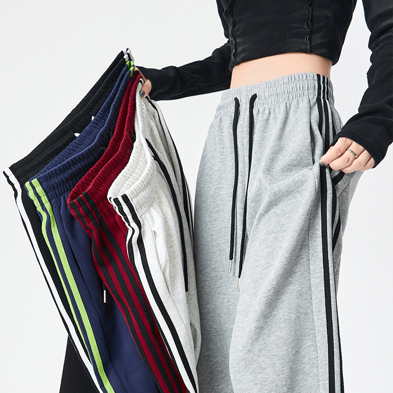 Stripe wide leg pants casual pants for women