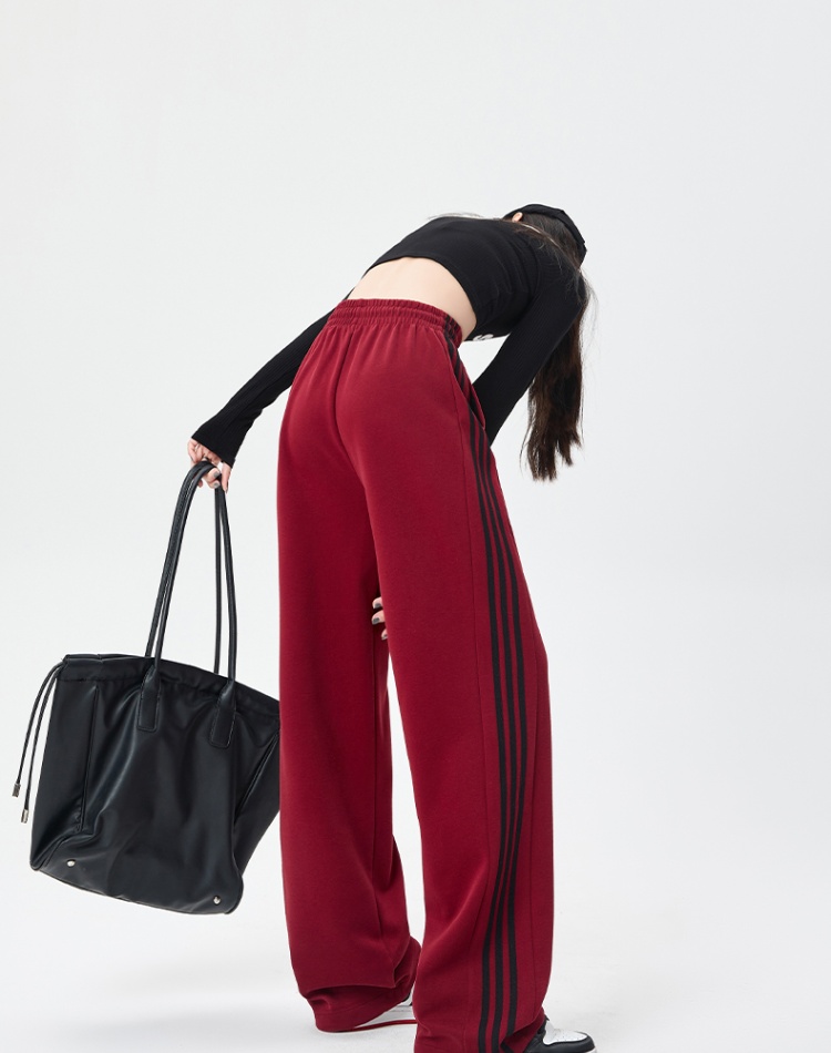 Stripe wide leg pants casual pants for women