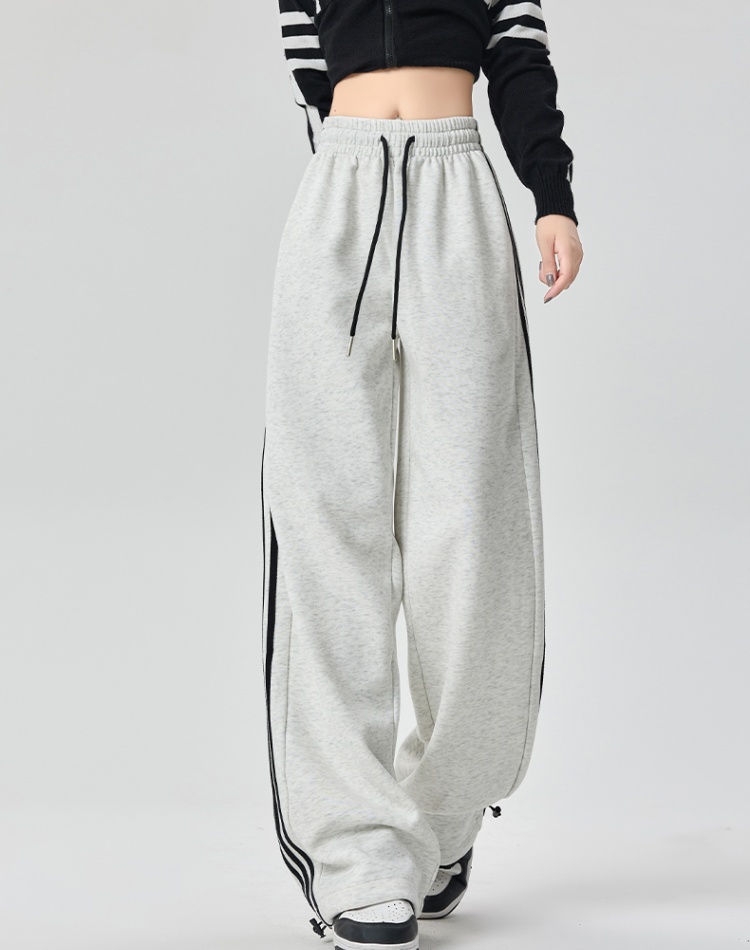 Stripe wide leg pants casual pants for women