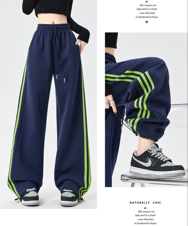 Stripe wide leg pants casual pants for women