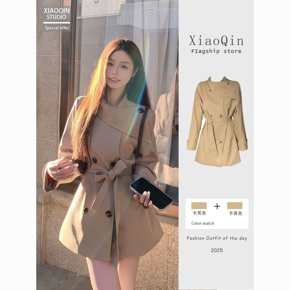 Temperament overcoat windbreaker for women