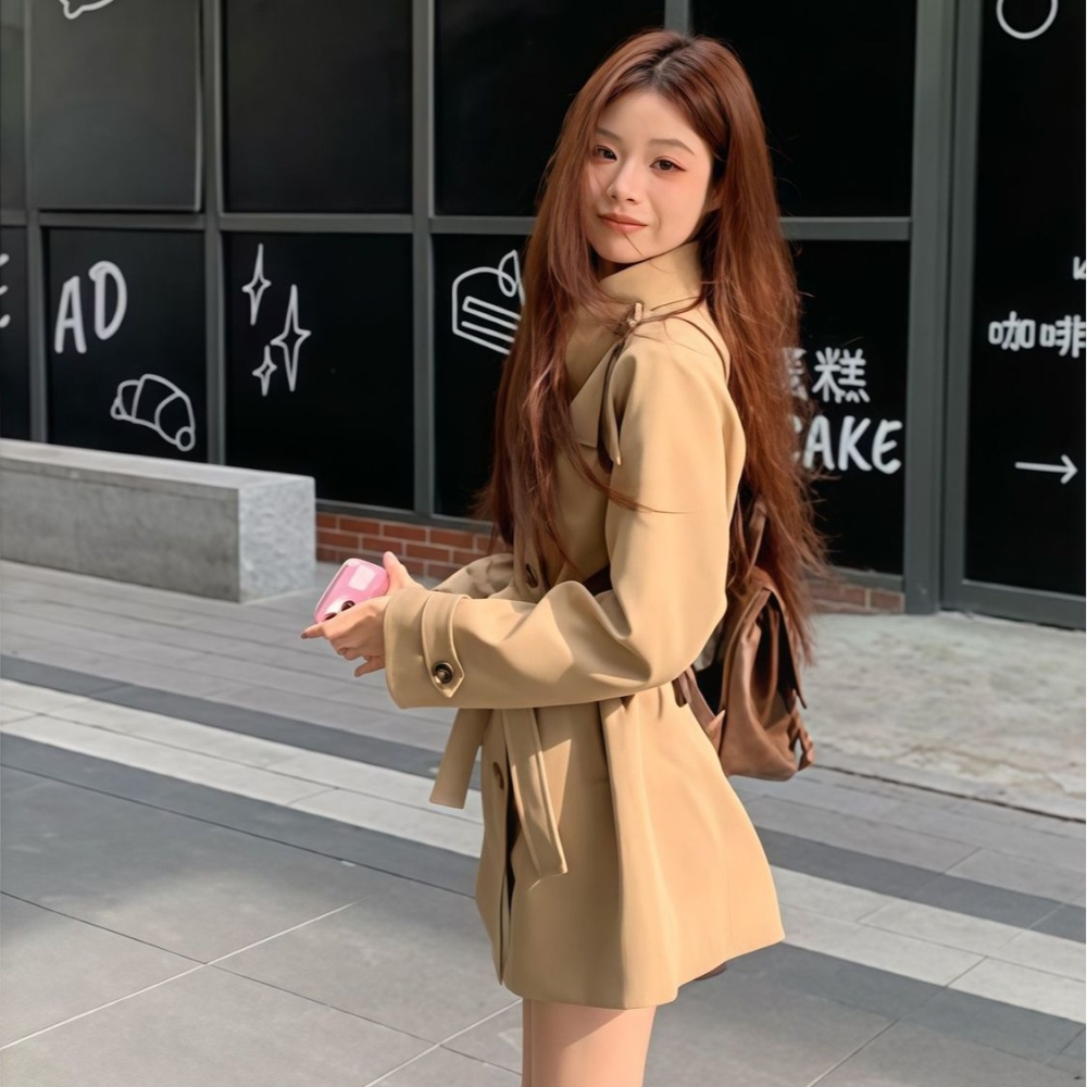 Temperament overcoat windbreaker for women