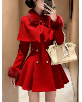 Chanelstyle shawl winter dress 2pcs set for women
