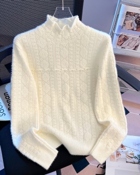 Beading half high collar sweater unique tops for women