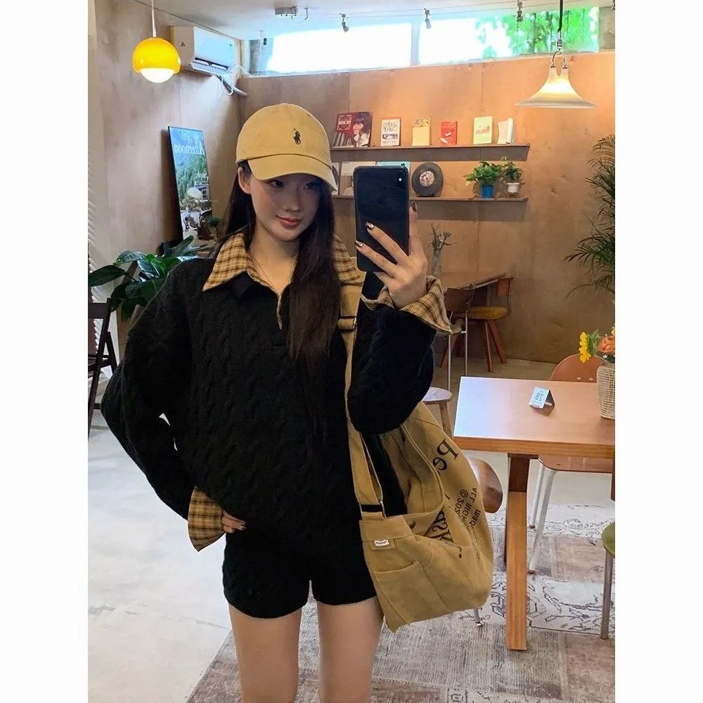 Lazy Korean style sweater autumn tops for women