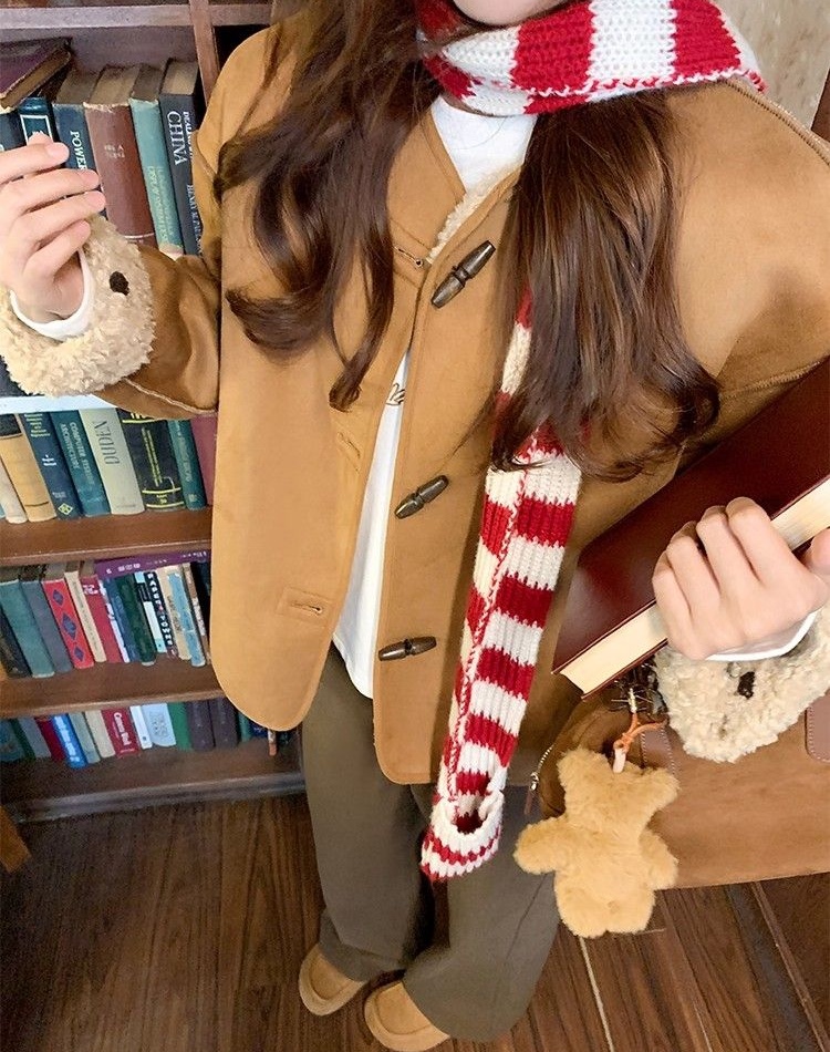 Winter polka dot coat fashion Western style tops for women