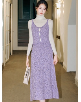 Slim knitwear tops fashion sling sweater 3pcs set