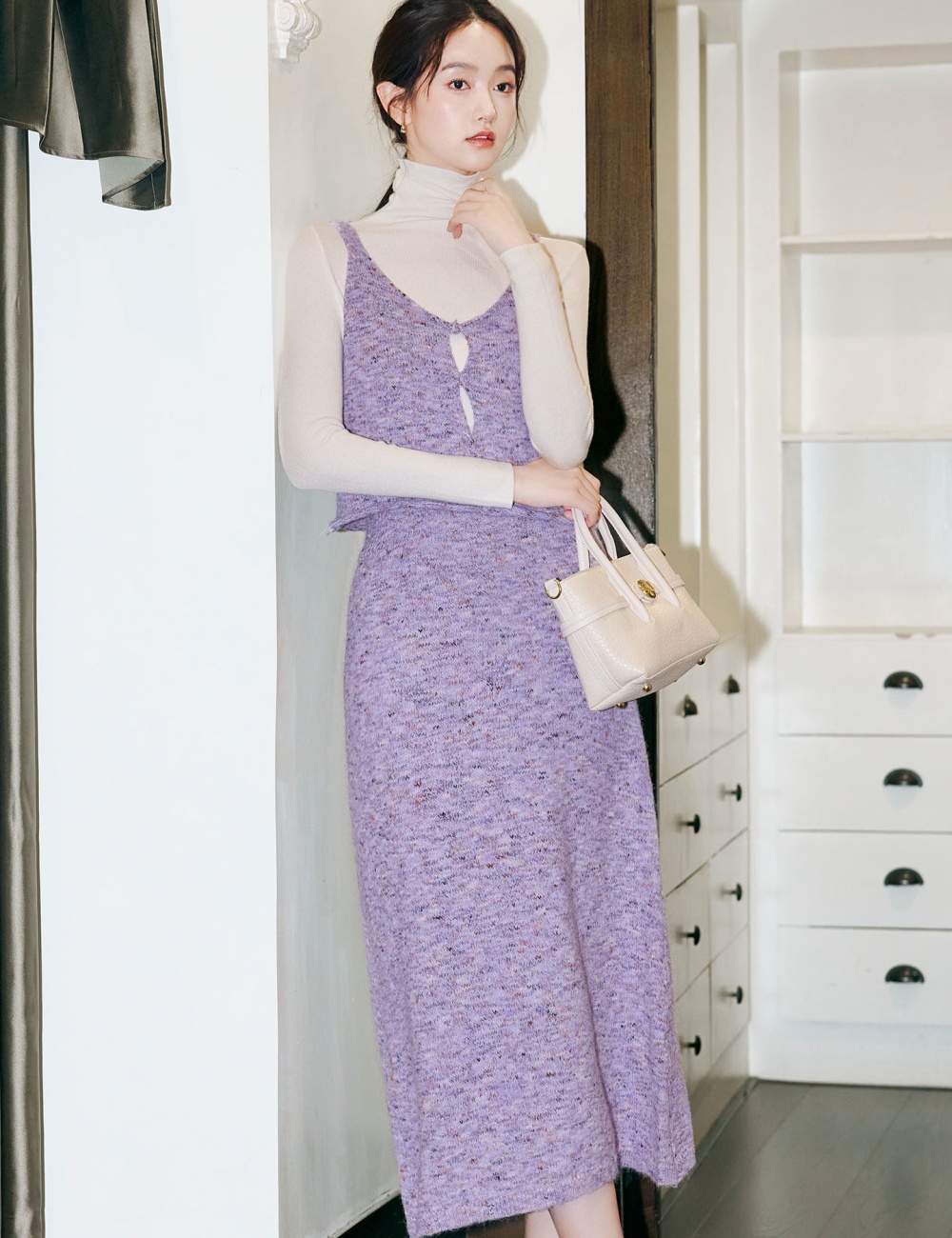 Slim knitwear tops fashion sling sweater 3pcs set