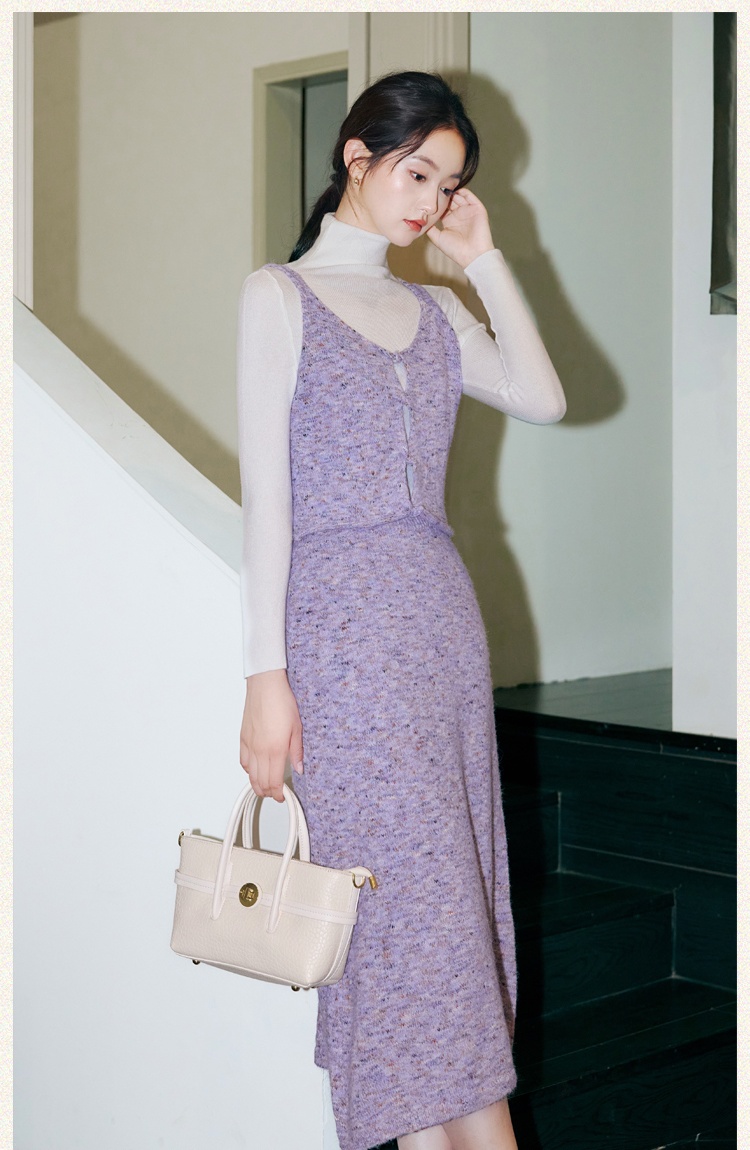 Slim knitwear tops fashion sling sweater 3pcs set