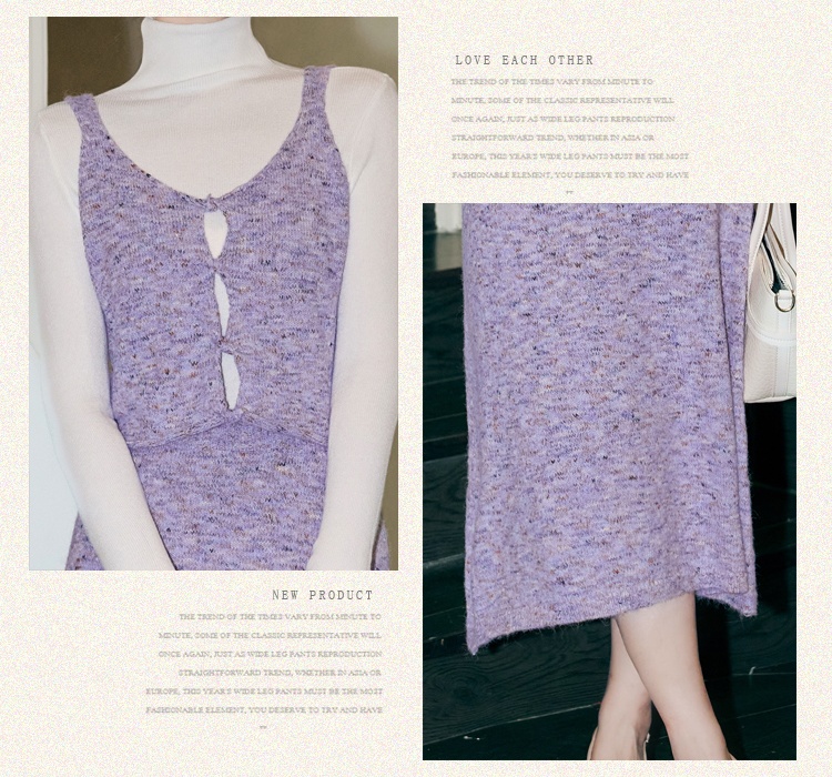 Slim knitwear tops fashion sling sweater 3pcs set