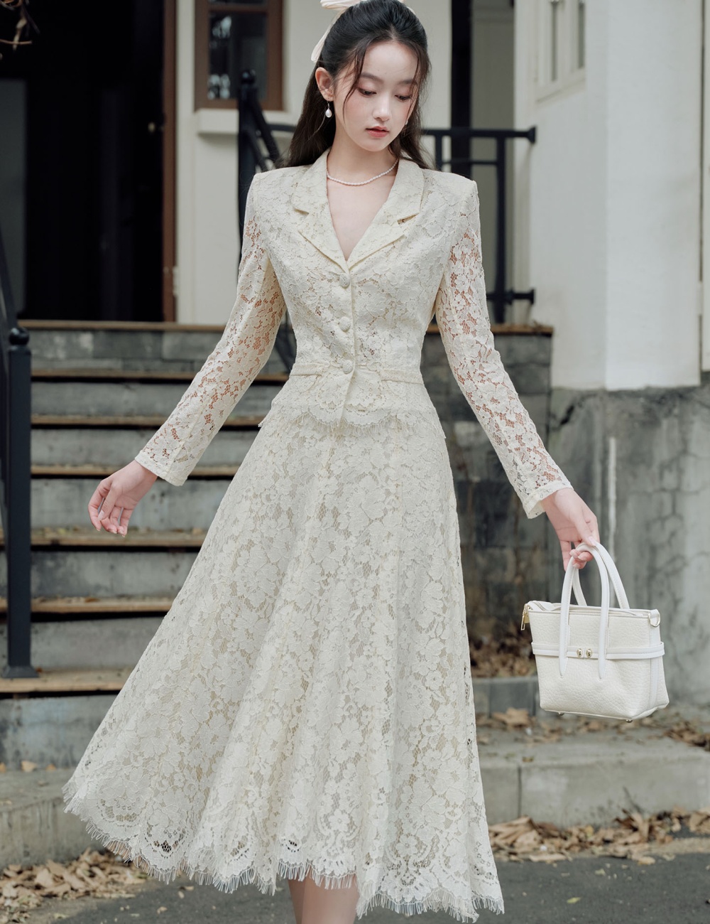 Pinched waist big skirt tops tender long skirt a set