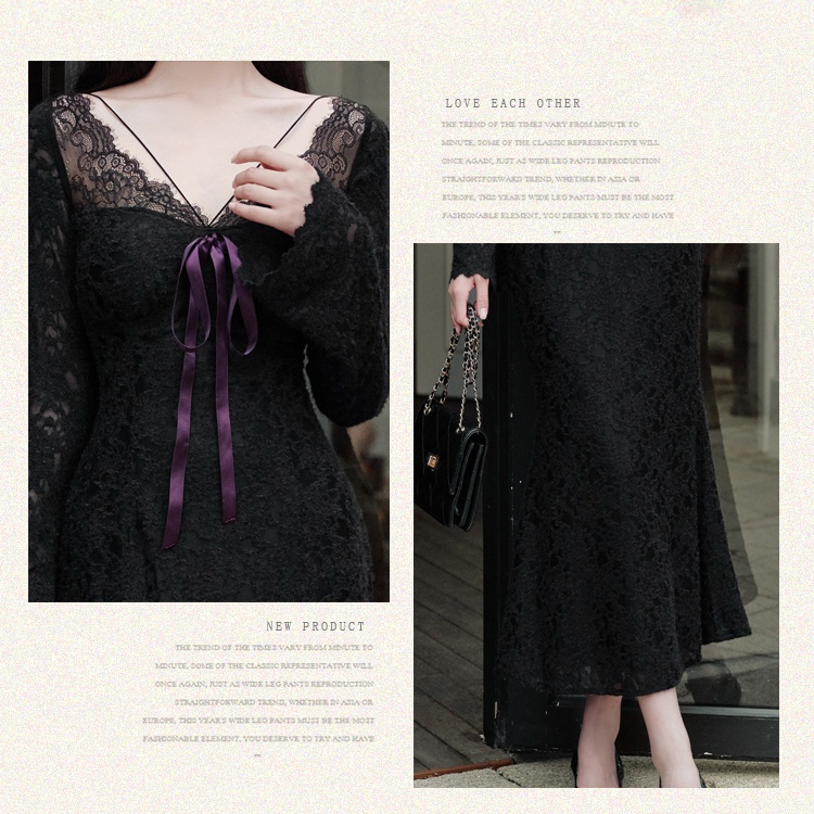 Mermaid enticement autumn and winter plus velvet sexy dress