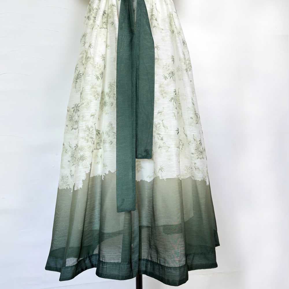 France style long single-breasted pinched waist dress