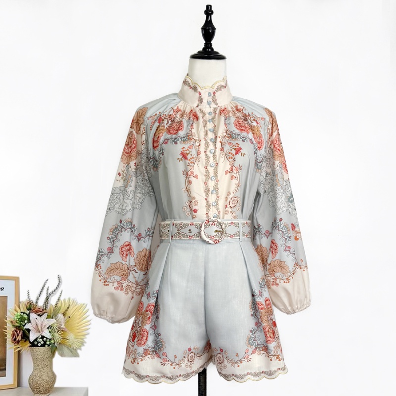 Retro spring and summer shorts thin tops a set