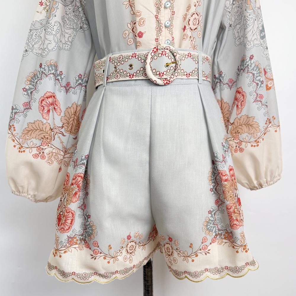 Retro spring and summer shorts thin tops a set