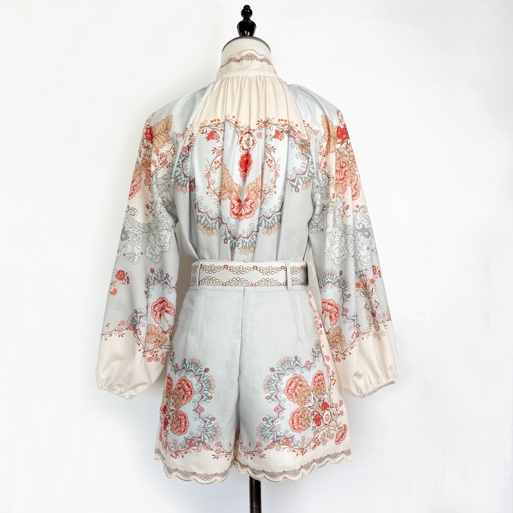 Retro spring and summer shorts thin tops a set