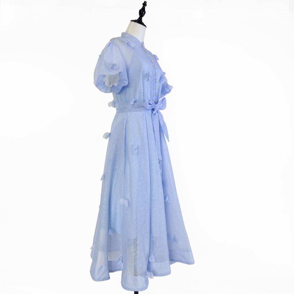 Silk linen long frenum dress slim colors diamond lady dress