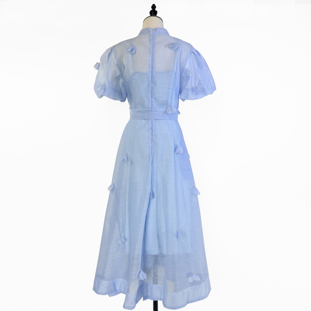 Silk linen long frenum dress slim colors diamond lady dress