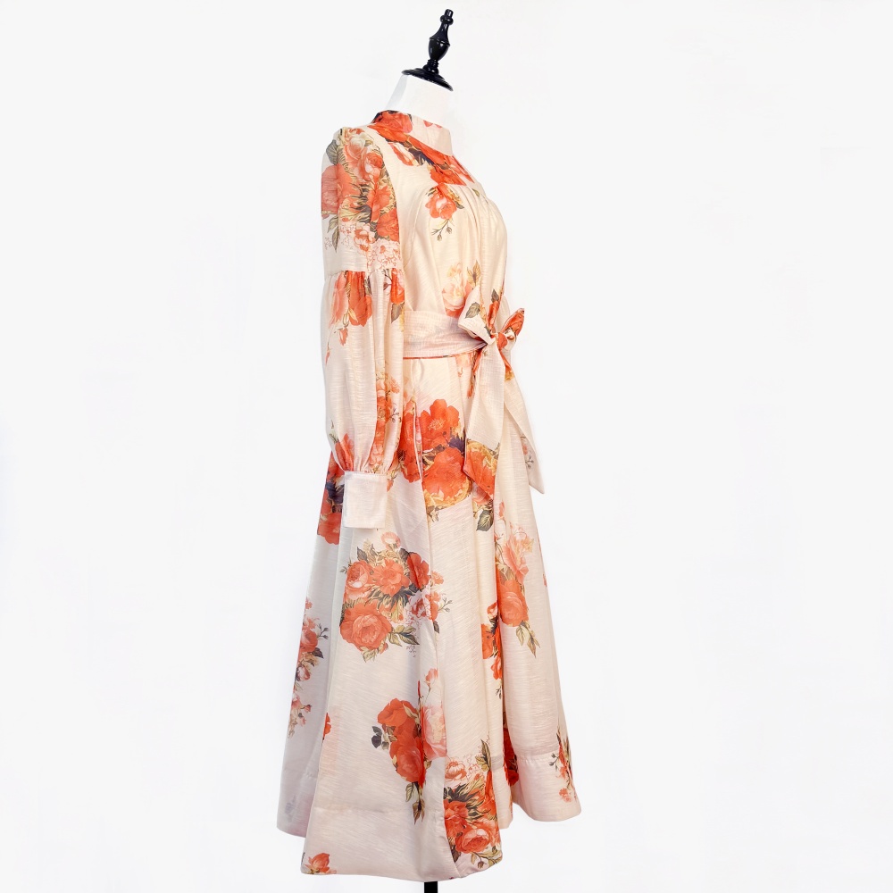 Frenum printing fashion loose waist dress