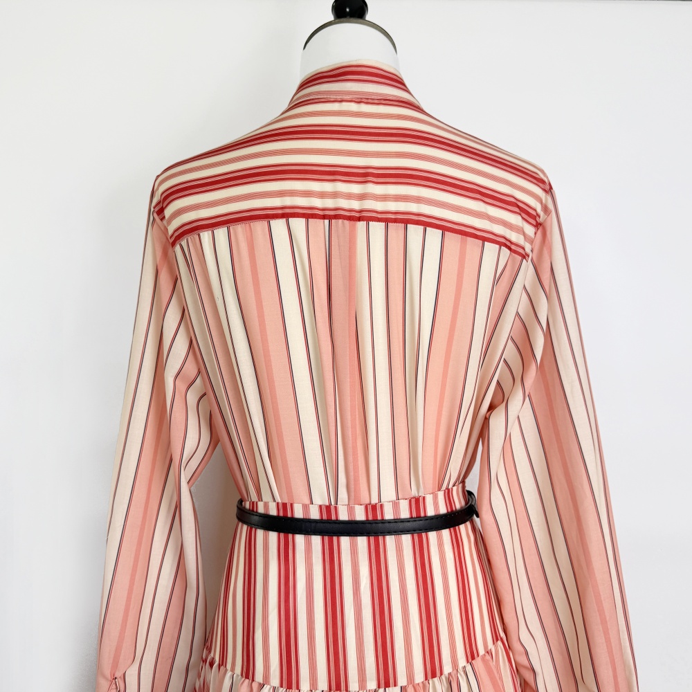 Bohemian style irregular skirt stripe red shirt a set