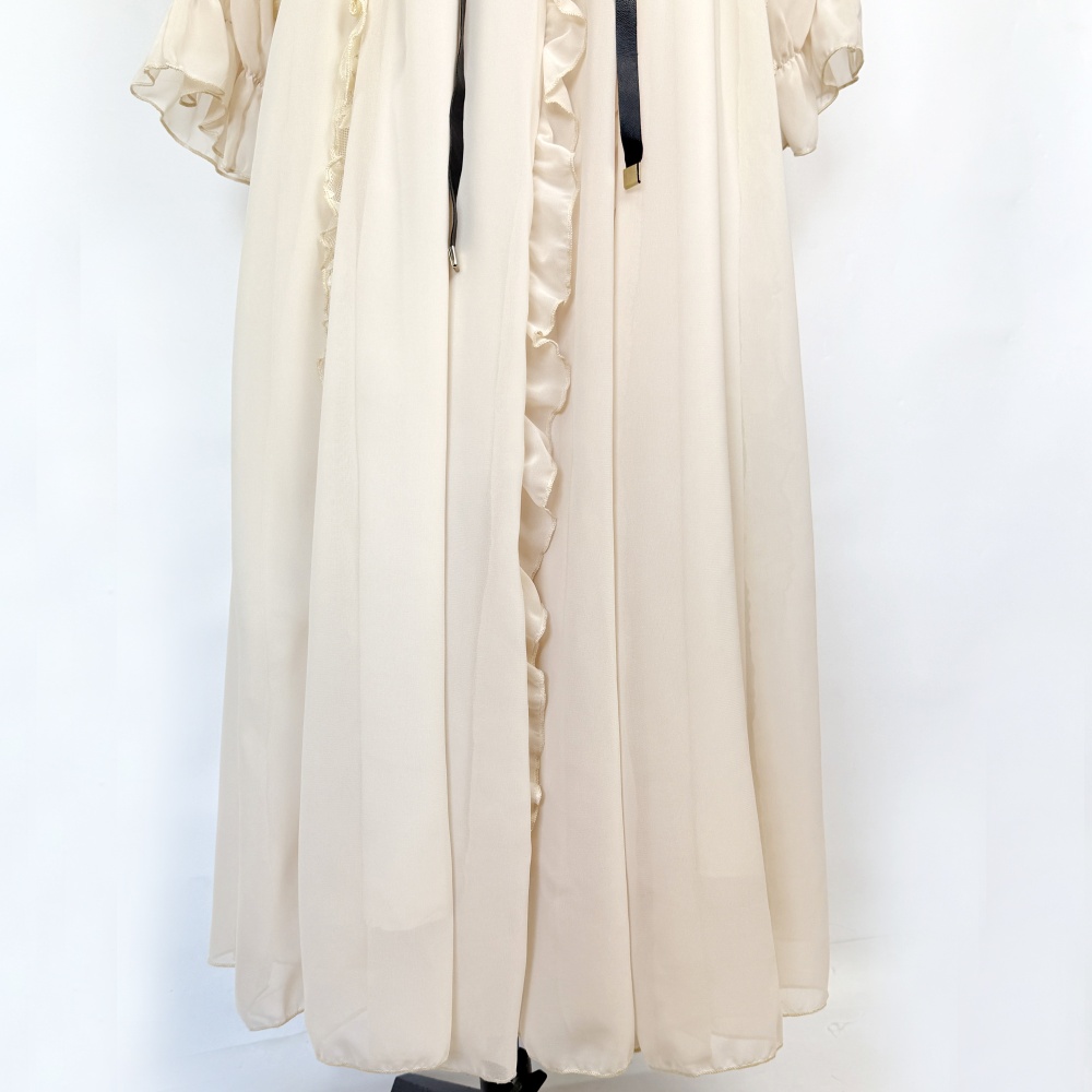 Romantic gauze long dress lotus leaf edges jumpsuit