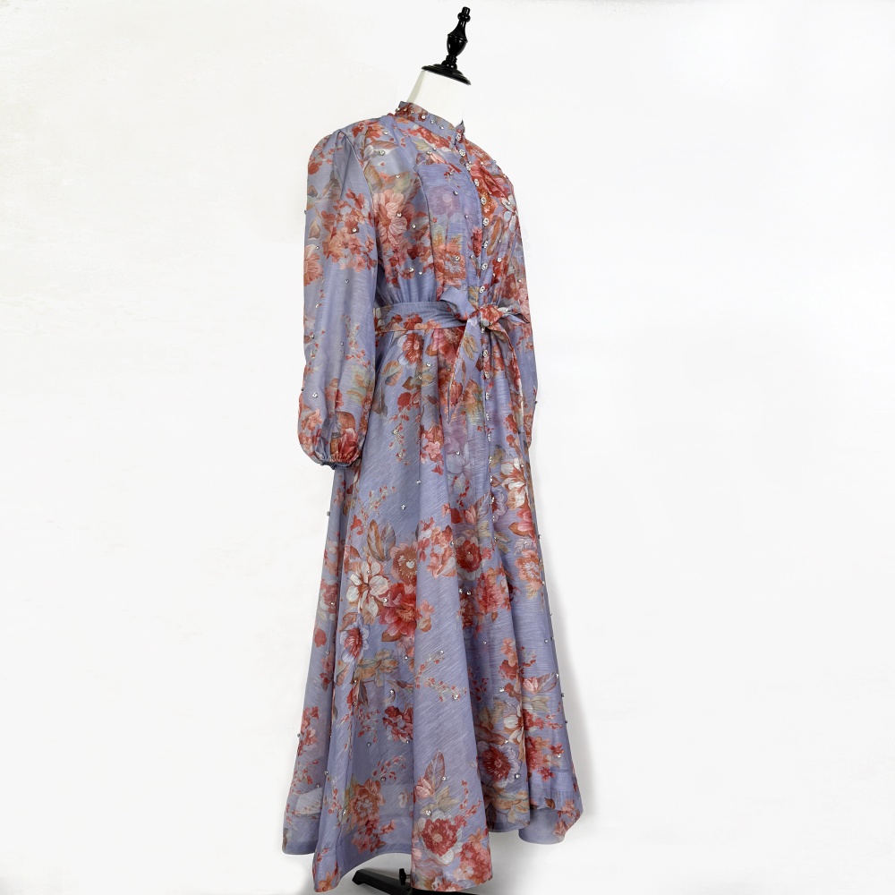 Single-breasted dress long dress for women