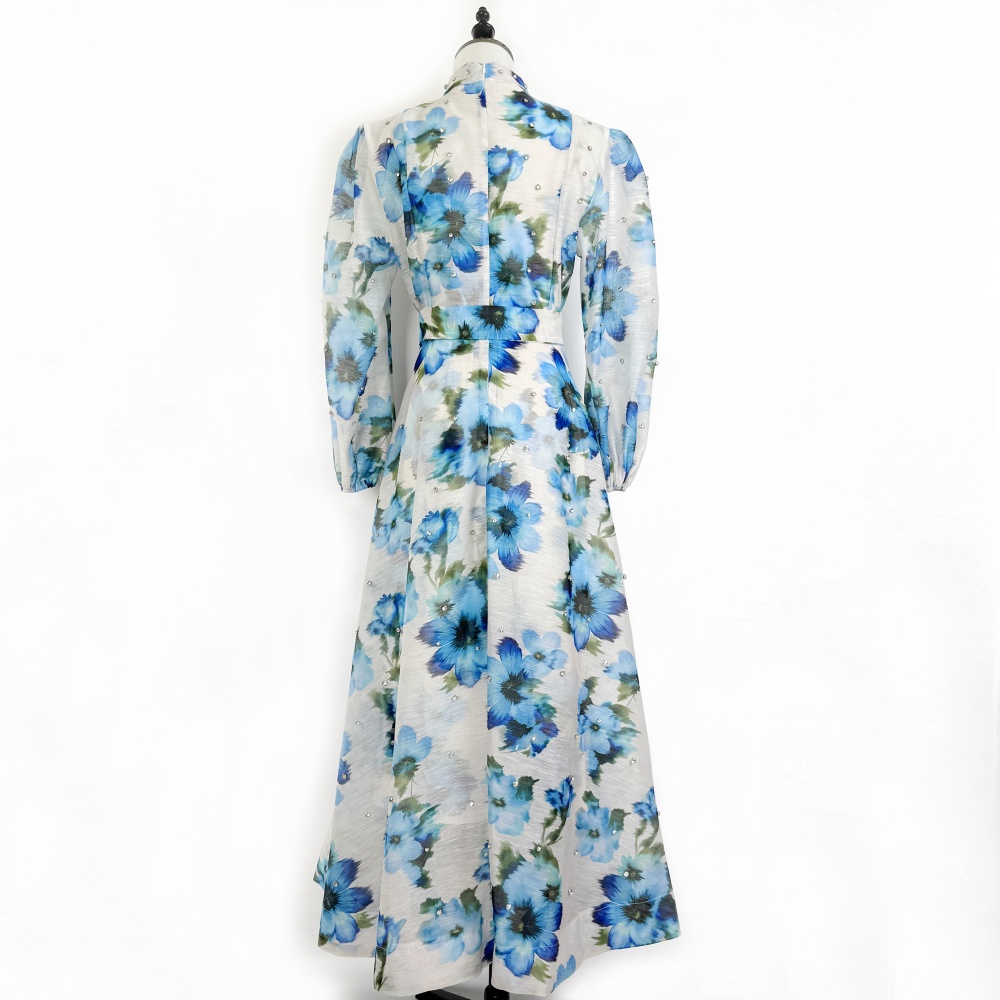 Single-breasted dress long dress for women