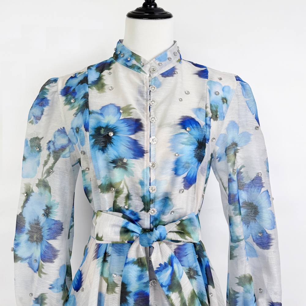 Single-breasted dress long dress for women