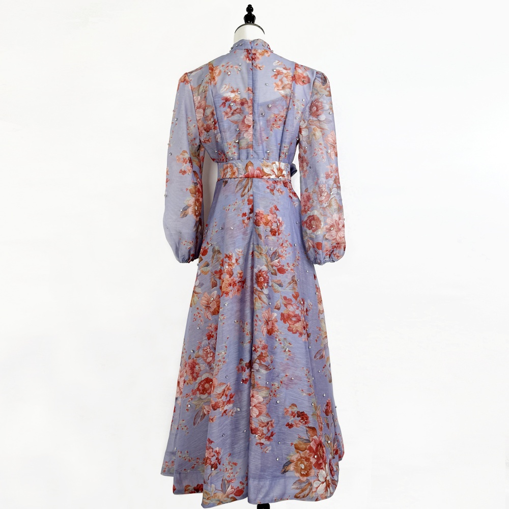 Single-breasted dress long dress for women