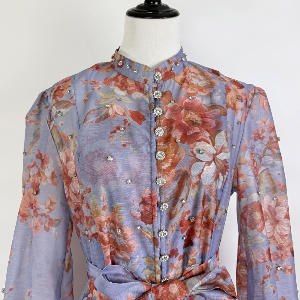 Single-breasted dress long dress for women