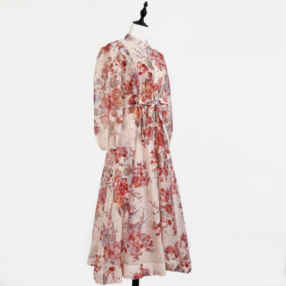 Single-breasted dress long dress for women