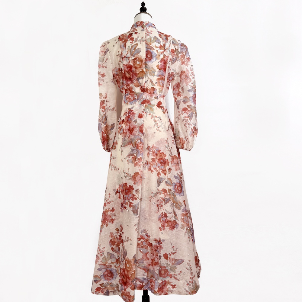 Single-breasted dress long dress for women