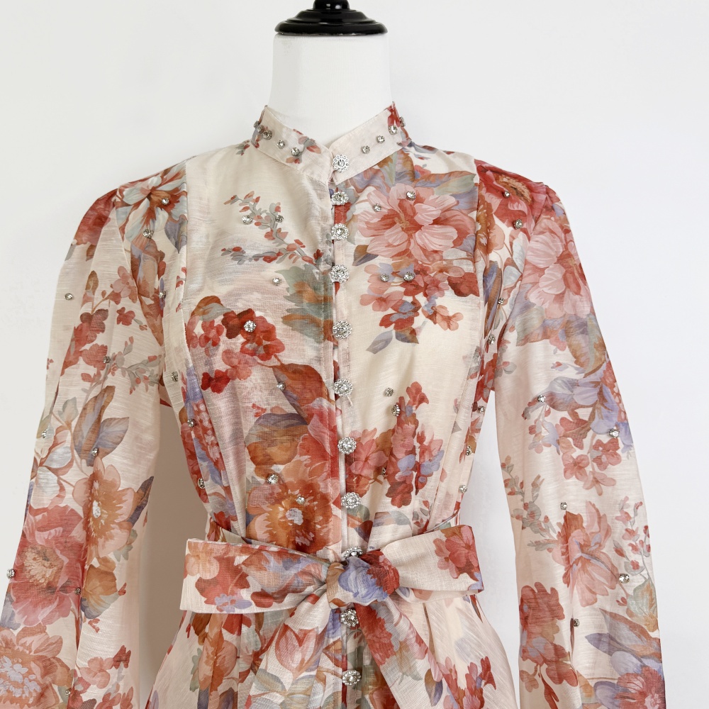 Single-breasted dress long dress for women