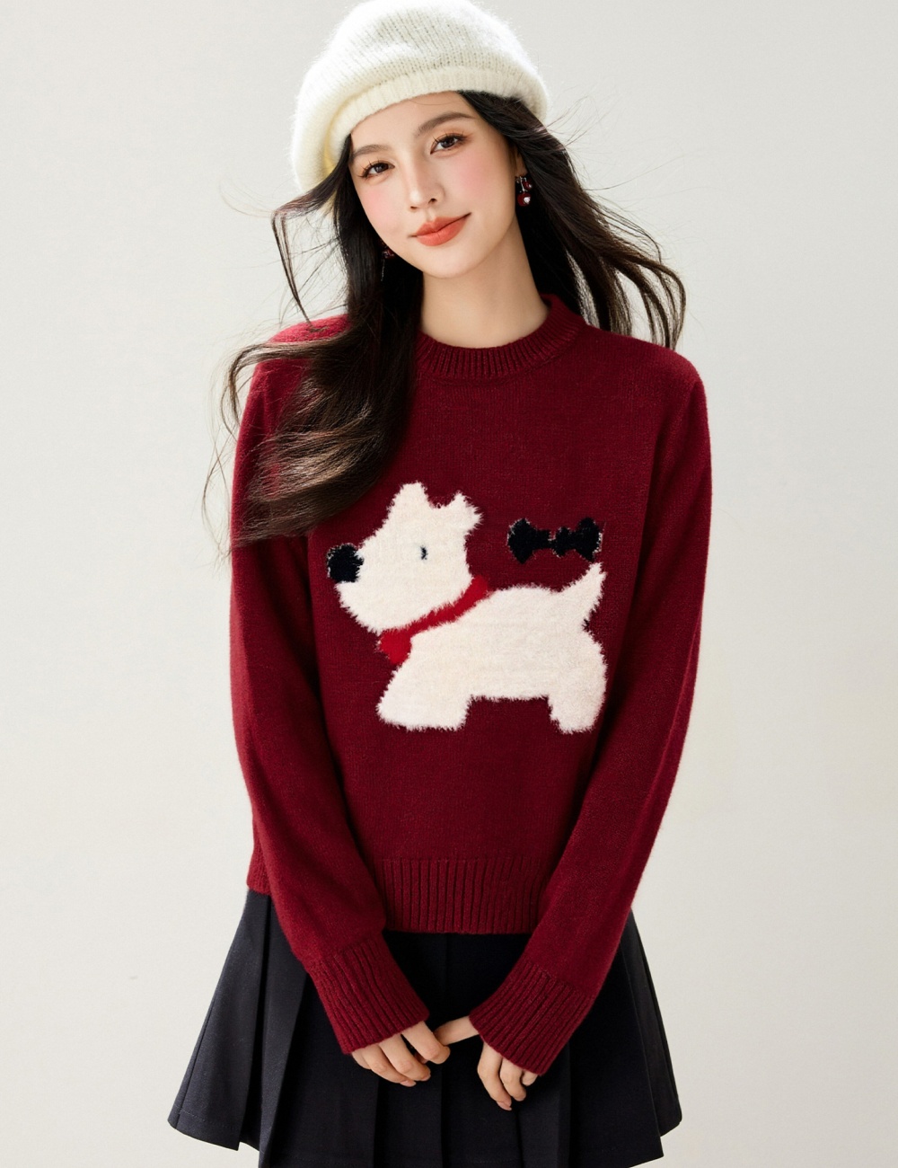Loose plush retro puppy lazy autumn and winter sweater