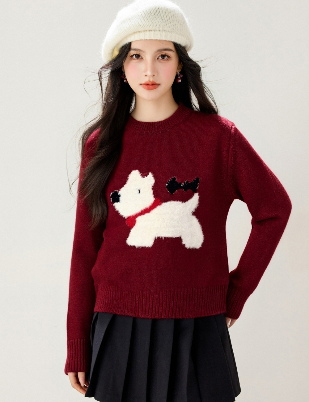 Loose plush retro puppy lazy autumn and winter sweater