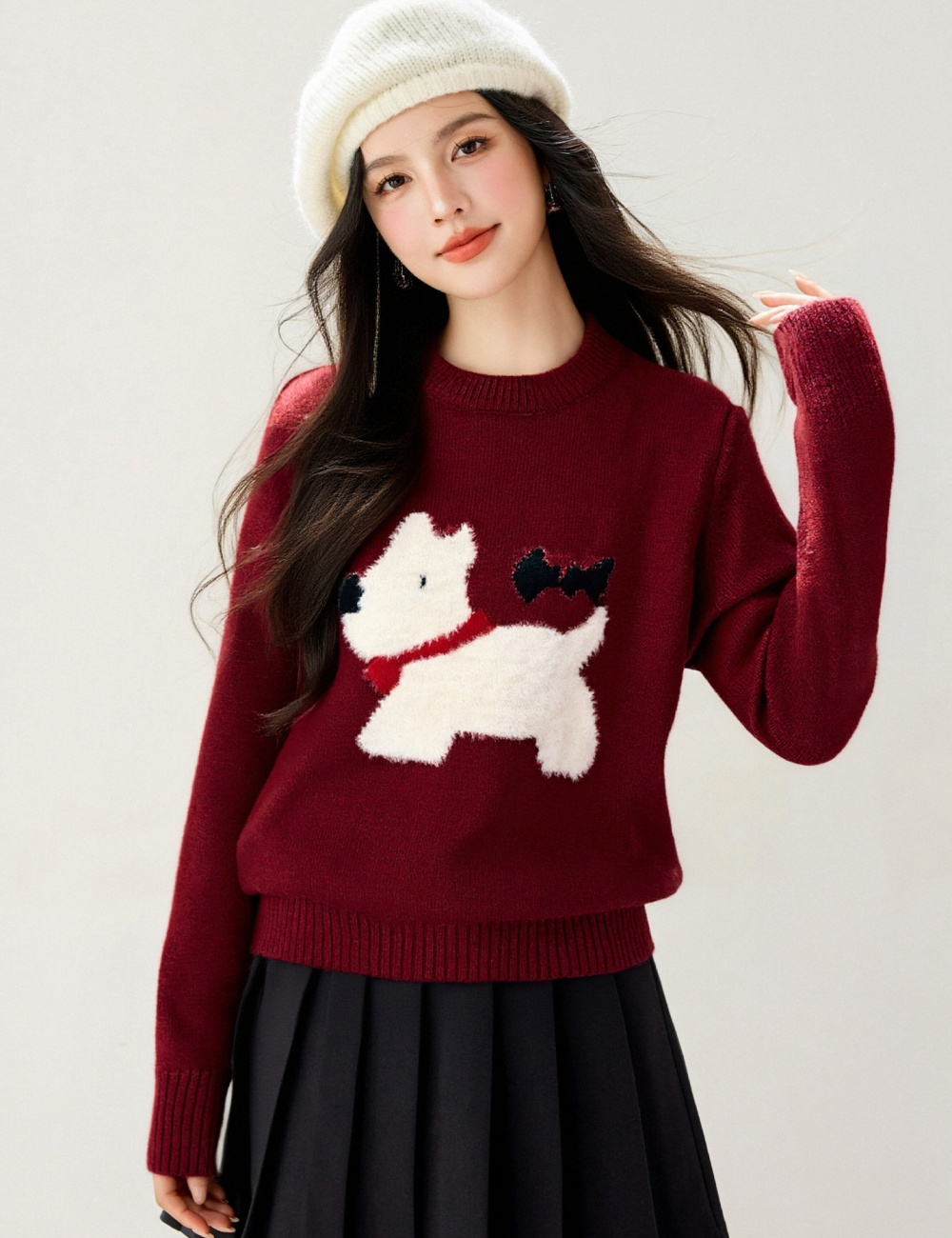 Loose plush retro puppy lazy autumn and winter sweater